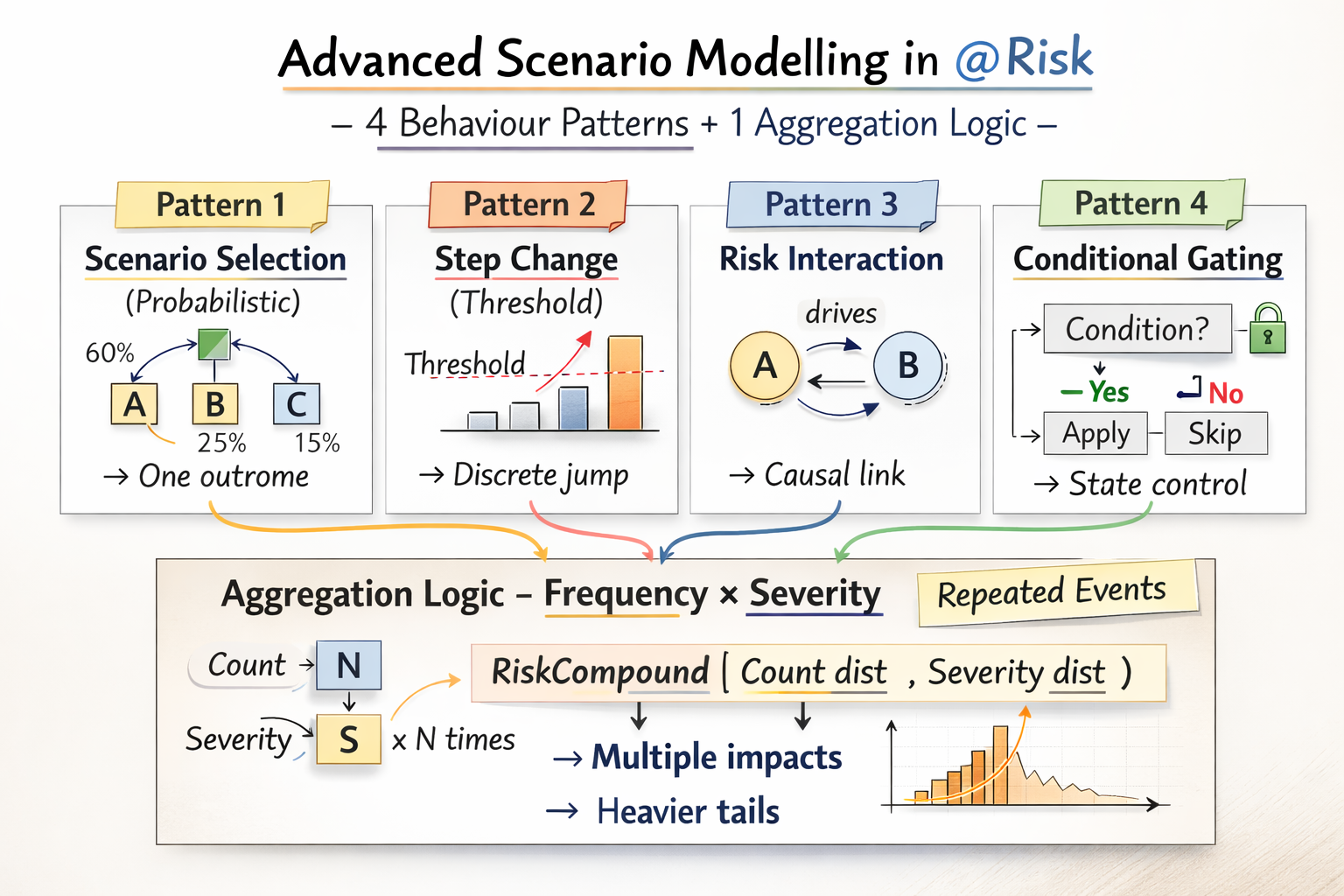 Advanced risk modelling cover for behaviour-driven QCRA patterns