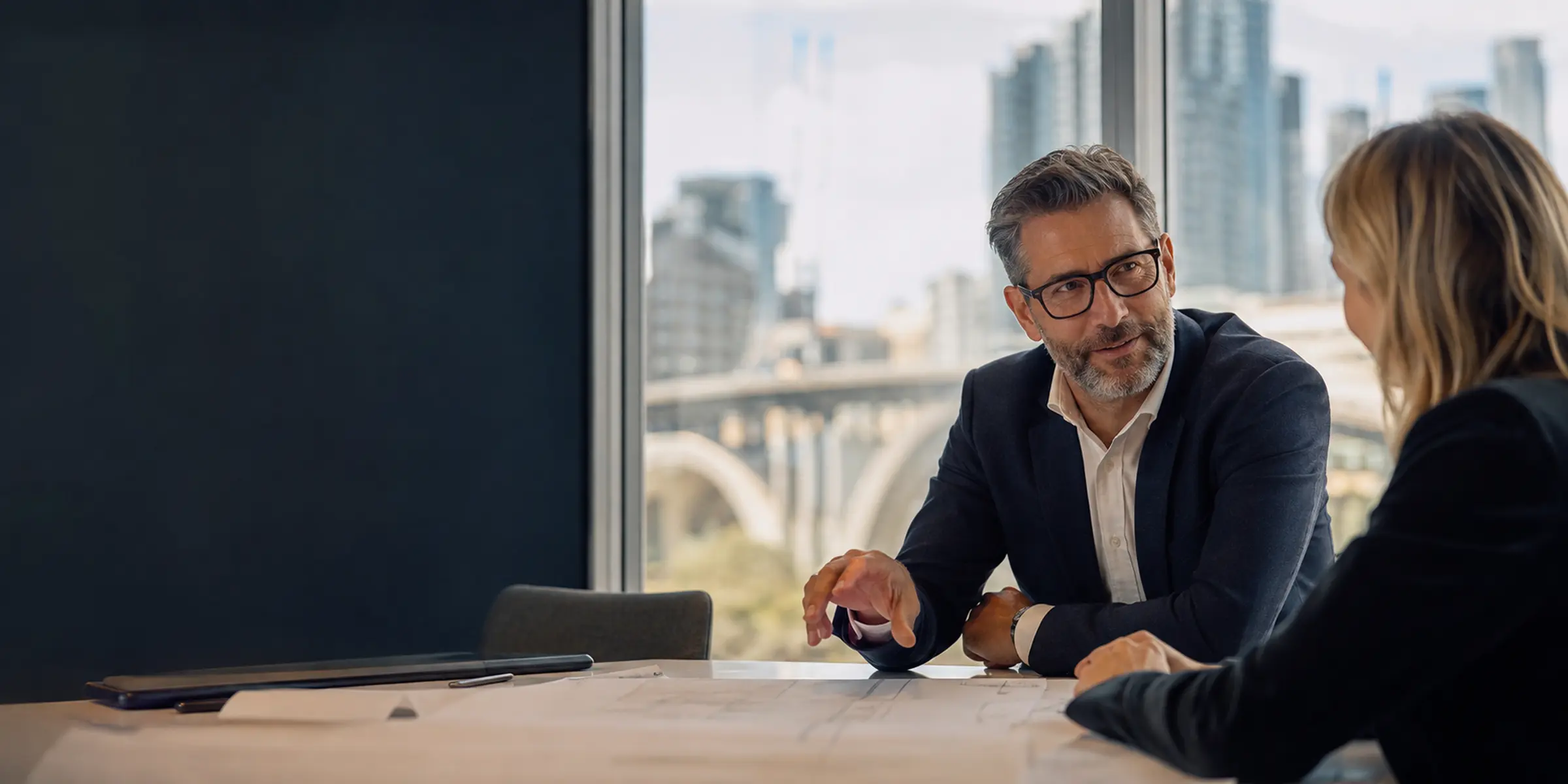An experienced project advisor beginning a conversation with a client